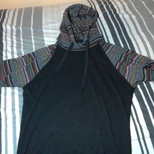 Black Colorful Hoodie/No Sleeve